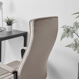 FurnitureboxUK Centro Cappuccino Beige Velvet Office Chair - thumbnail 6