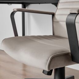 FurnitureboxUK Centro Cappuccino Beige Velvet Office Chair - thumbnail 5