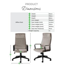 FurnitureboxUK Centro Velvet Reclining Office Chair in Beige - thumbnail 8
