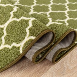 Smart Living Trellis Heavy Duty Machine Washable Hallway Kitchen Non Slip Door Mat in Green - Size: 67 cm x 220 cm - thumbnail 3