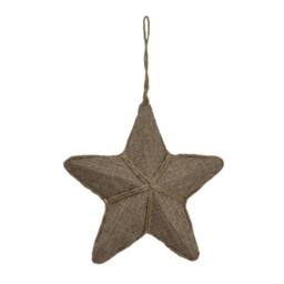 Lemon Pavilion Furniture and Decor Medium Jute Hanging Star Bauble - Rope - L20 x W20 x H6 cm - Brown - thumbnail 1