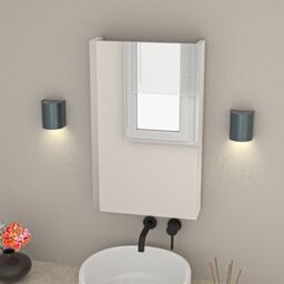 Nes Home Bathroom Mirror Cabinet With Shelf Storage 400mm Cupboard Vertically in White - thumbnail 3