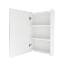 Nes Home Bathroom Mirror Cabinet With Shelf Storage 400mm Cupboard Vertically in White - thumbnail 5