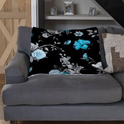 Benjamin Tate Design Blue Roses Blanket in Natural - Size: 120 cm x 150 cm - thumbnail 2