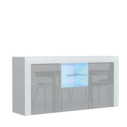 Creative Furniture Aurora Sideboard 145cm - A Modern & Practical Cabinet with Gloss Doors & LED Lights in Grey - thumbnail 5