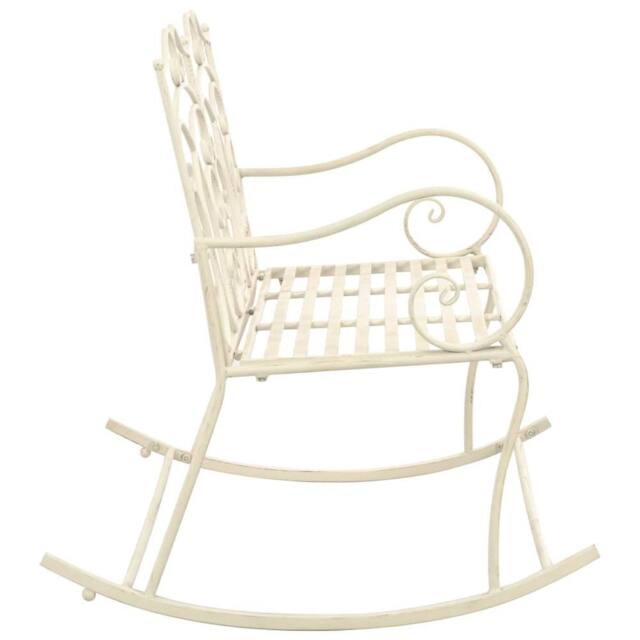 Berkfield Home Decorative Garden Bench 104 cm Iron Antique White in Off-White - image 1