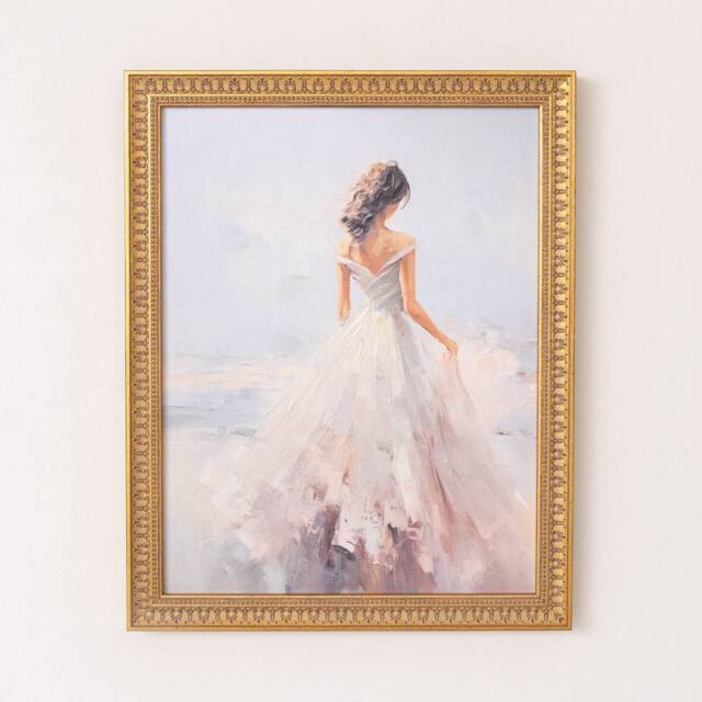 Melody Maison Large Vintage Princess Gold Framed Wall Print - 40cm X 50cm - Size: 40 cm X 50 cm - image 1