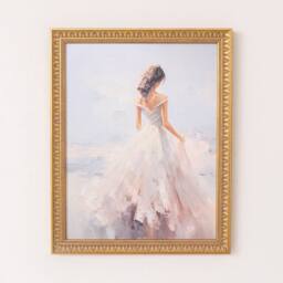 Melody Maison Large Vintage Princess Gold Framed Wall Print - 40cm X 50cm - Size: 40 cm X 50 cm - thumbnail 1