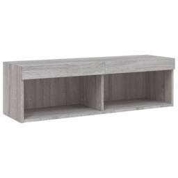Berkfield Home TV Cabinet with LED Lights Grey Sonoma 100x30x30 cm - Size: 100 x 30 x 30 cm - thumbnail 9