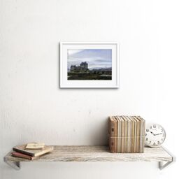 "Artery8 Wall Art Print Eilean Donan Castle Kyle Scotland Wide Framed in White - Size: W7"" x H9""" - thumbnail 2