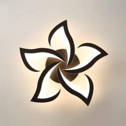 Goeco Ceiling Light LED 60 cm 60 W 6750 LM Modern Petal Design Black 3000K - thumbnail 9