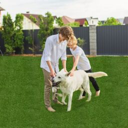 Costway Artificial Grass Turf 125 x 185 CM Dog Grass Mat Potty Training Rug in Green - Size: 120 cm x 185 cm - thumbnail 3