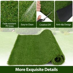 Costway Artificial Grass Turf 125 x 185 CM Dog Grass Mat Potty Training Rug in Green - Size: 120 cm x 185 cm - thumbnail 4