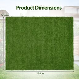Costway Artificial Grass Turf 125 x 185 CM Dog Grass Mat Potty Training Rug in Green - Size: 120 cm x 185 cm - thumbnail 2