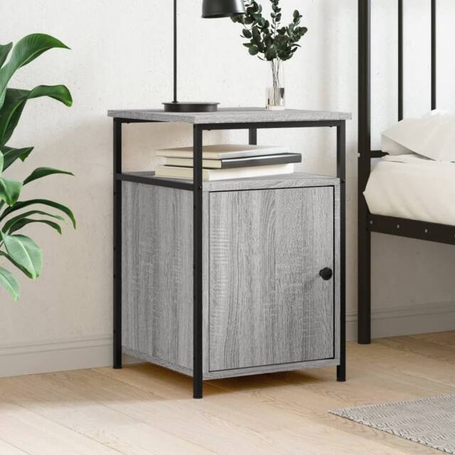 Berkfield Home Bedside Cabinet Grey Sonoma 40x42x60 cm Engineered Wood - Size: 40 x 42 x 60 cm - image 1