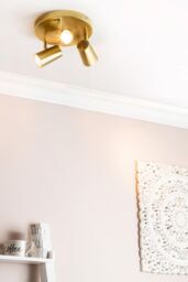 BHS Lighting Barley Spotlight Plate Ceiling Light in Metallic Gold - thumbnail 4