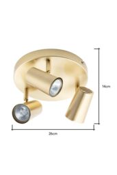 BHS Lighting Barley Spotlight Plate Ceiling Light in Metallic Gold - thumbnail 5