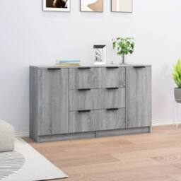 Berkfield Home Sideboards 2 pcs Grey Sonoma 60x30x70 cm Engineered Wood - Size: 60 x 30 x 70 cm - thumbnail 2