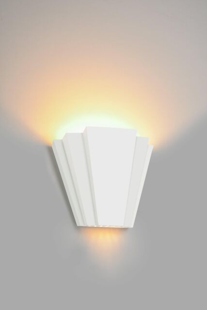 Harper Living Art Deco Up & Down Wall Light White Ceramic Finish - image 1