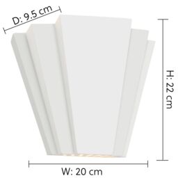 Harper Living Art Deco Up & Down Wall Light White Ceramic Finish - thumbnail 5