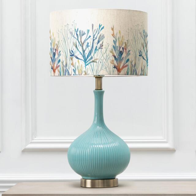 Ursula Table Lamp With Coral Eva Lampshade - image 1