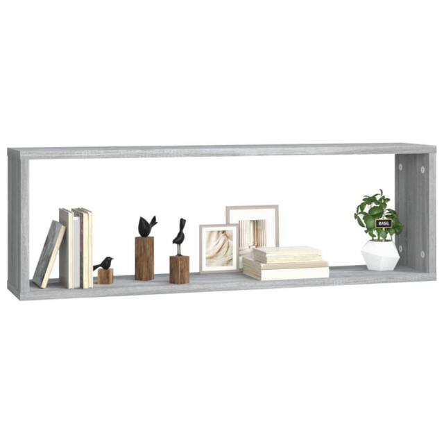 Berkfield Home Wall Cube Shelves 4 pcs Grey Sonoma 80x15x26.5 cm Engineered Wood - image 1