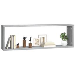 Berkfield Home Wall Cube Shelves 4 pcs Grey Sonoma 80x15x26.5 cm Engineered Wood - thumbnail 1
