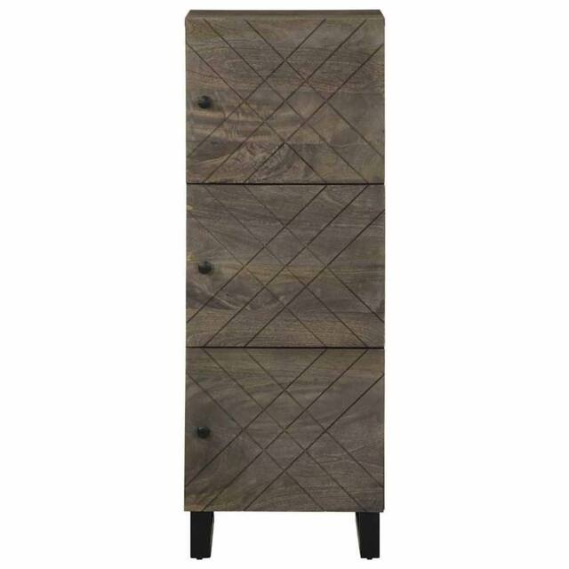 Berkfield Home Highboard Black 40x33x110 cm Solid Wood Mango - Size: 40 x 33 x 110 cm - image 1