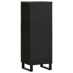 Berkfield Home Highboard Black 40x33x110 cm Solid Wood Mango - Size: 40 x 33 x 110 cm - thumbnail 5