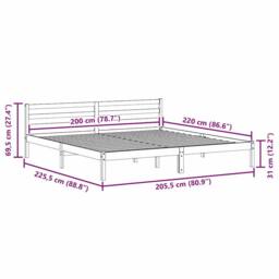 Berkfield Home Bed Frame with Headboard 200x220 cm Solid Wood Pine in Natural - thumbnail 9
