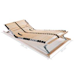 Berkfield Home Slatted Bed Base with 28 Slats 7 Zones 90x200 cm in Light Tan - thumbnail 9