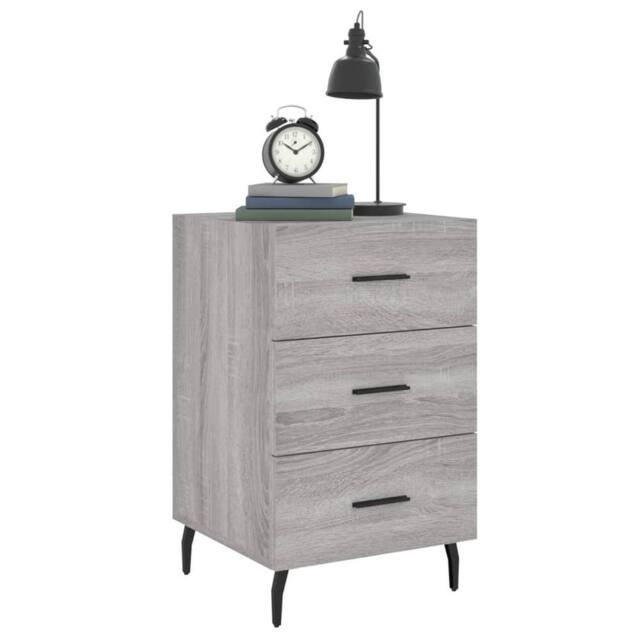 Berkfield Home Modern Bedside Cabinet Grey Sonoma 40x40x66 cm Engineered Wood - Size: 40 x 40 x 66 cm - image 1