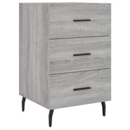 Berkfield Home Modern Bedside Cabinet Grey Sonoma 40x40x66 cm Engineered Wood - Size: 40 x 40 x 66 cm - thumbnail 3