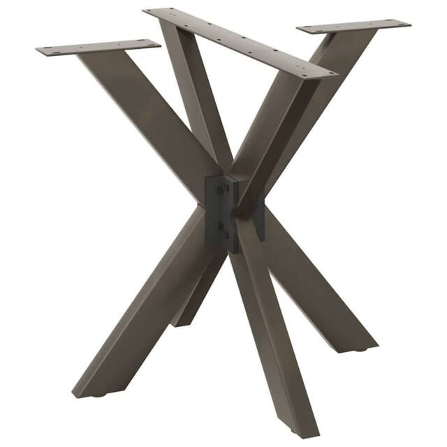 Berkfield Home Dining Table Leg Spider Shape Natural Steel 85x85x(72-73) cm Steel in Black - image 1