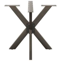 Berkfield Home Dining Table Leg Spider Shape Natural Steel 85x85x(72-73) cm Steel in Black - thumbnail 3