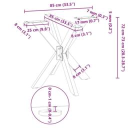 Berkfield Home Dining Table Leg Spider Shape Natural Steel 85x85x(72-73) cm Steel in Black - thumbnail 9