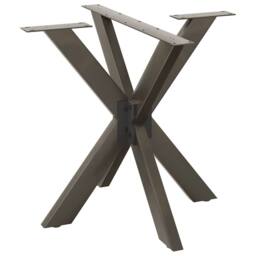 Berkfield Home Dining Table Leg Spider Shape Natural Steel 85x85x(72-73) cm Steel in Black - thumbnail 1