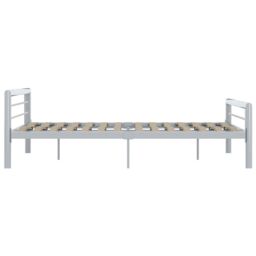 Berkfield Home Bed Frame Grey & White Metal 180x200 cm Super King - thumbnail 4