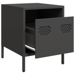 Berkfield Home Bedside Cabinets¬†2 pcs Black 35x39x43.5 cm Steel - thumbnail 4
