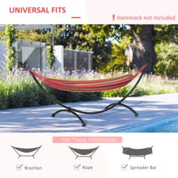 OUTSUNNY 3Metre Metal Hammock Stand Frame Replacement Garden Outdoor Patio in Black - thumbnail 4