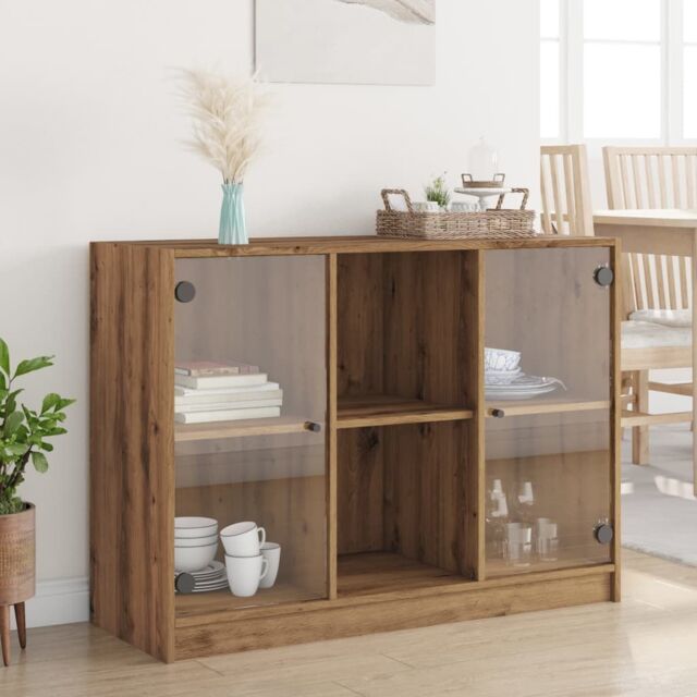 Berkfield Home Sideboard Artisian Oak 102x37x75.5 cm Engineered Wood in Brown - image 1