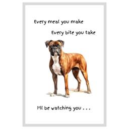 Animal Crackers Dog Tea Towel With 'Watching You' Funny Wording - Boxer in White - thumbnail 1