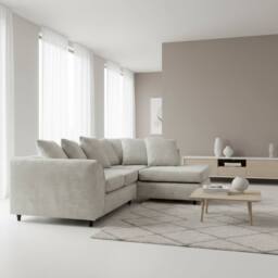 Abakus Direct Jumbo Chenille Corner Right Sofa with Plush Chaise Extension in Cream - thumbnail 7