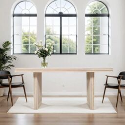IH Design Paloma Carved Mango Wood Dining Table 6 Seater in Brown - thumbnail 5