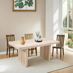 IH Design Paloma Carved Mango Wood Dining Table 6 Seater in Brown - thumbnail 6