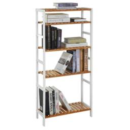 KORVIXA Bamboo Storage Shelf, 5-Tier Shelving Unit - Size: 100 cm x 100 cm - thumbnail 4