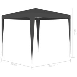 Berkfield Home Professional Party Tent 2.5x2.5 m Anthracite 90 g/m ² in Black - thumbnail 6