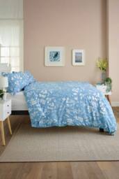 Deyongs Silhouette Floral Duvet Set Soft Cotton Blend in Blue - Size: Single - thumbnail 3
