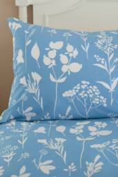 Deyongs Silhouette Floral Duvet Set Soft Cotton Blend in Blue - Size: Single - thumbnail 5