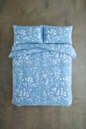 Deyongs Silhouette Floral Duvet Set Soft Cotton Blend in Blue - Size: Single - thumbnail 2